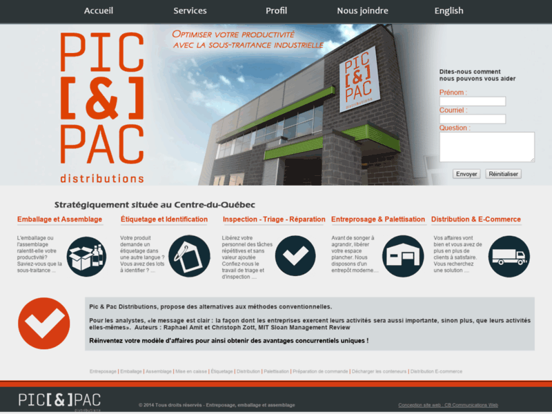 Pic & Pac Distributions, sous-traitance industrielle, emballage et entreposage.