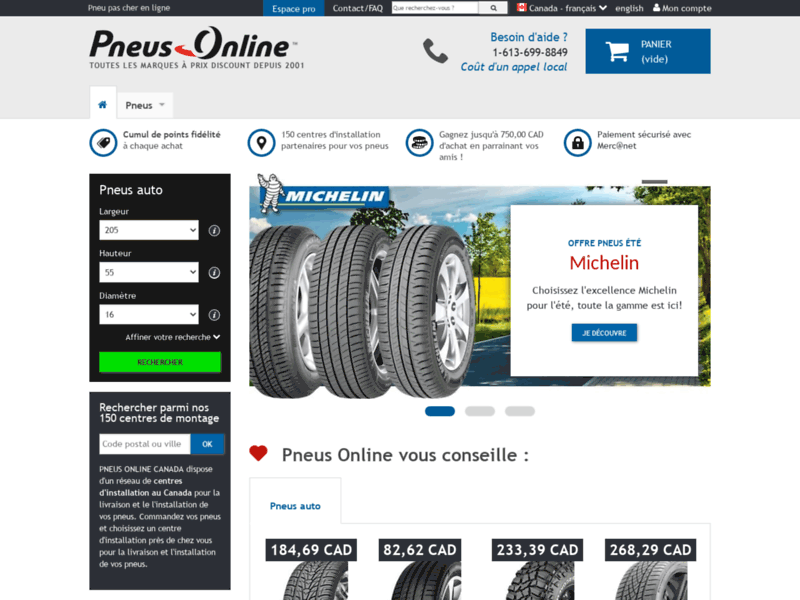 Pneus Online Canada, vente en ligne de pneus 