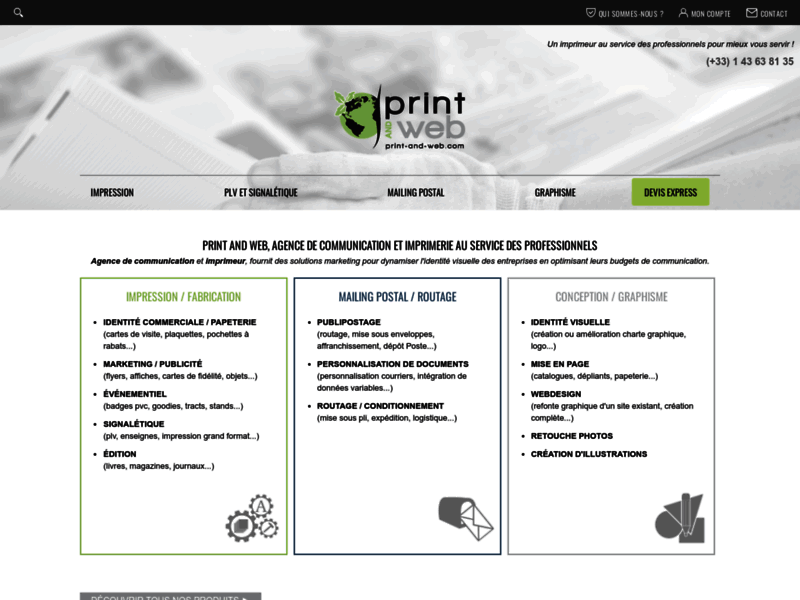 Print and Web, conception et impression de plaquette commerciale