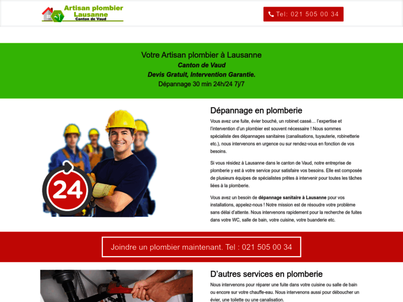 SOS Plombier Lausanne, votre entreprise de plomberie dans le canton de Vaud