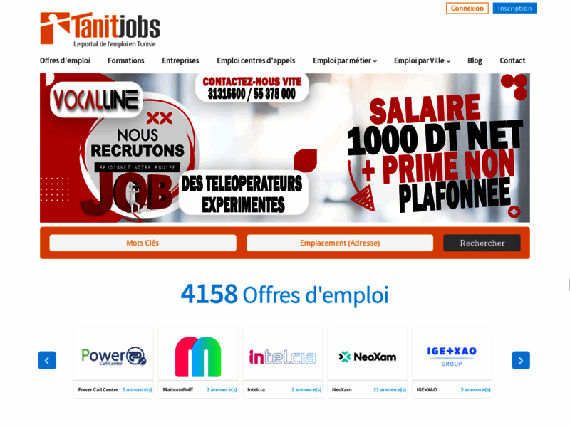 Tanitjobs, portail d'offres emploi & formation en Tunisie