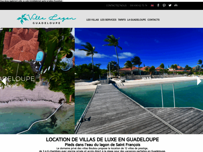 Domaine Villa Boubou, location de villas de luxe en Guadeloupe